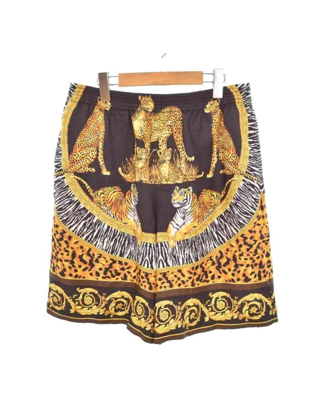Versace Silk Shorts Wildcats All Over Print Black 48